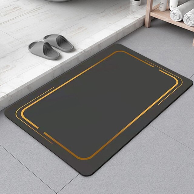 Alfombra de Baño Antideslizante Premium – Diseño Ovalado Moderno y Súper Absorbente