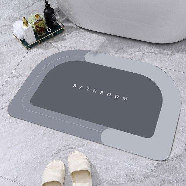 Alfombra de Baño Antideslizante Premium – Diseño Ovalado Moderno y Súper Absorbente