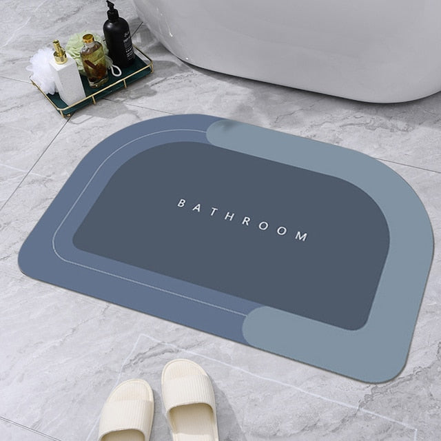 Alfombra de Baño Antideslizante Premium – Diseño Ovalado Moderno y Súper Absorbente