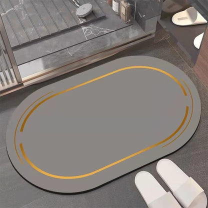 Alfombra de Baño Antideslizante Premium – Diseño Ovalado Moderno y Súper Absorbente