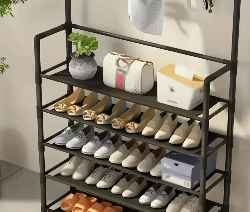 Zapatero Vertical con Perchero Integrado