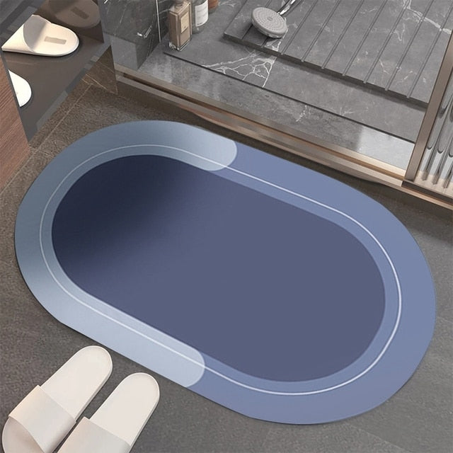 Alfombra de Baño Antideslizante Premium – Diseño Ovalado Moderno y Súper Absorbente