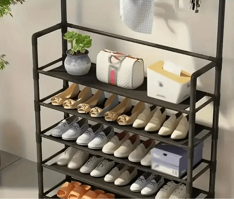 Zapatero Vertical con Perchero Integrado