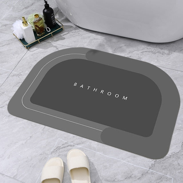Alfombra de Baño Antideslizante Premium – Diseño Ovalado Moderno y Súper Absorbente