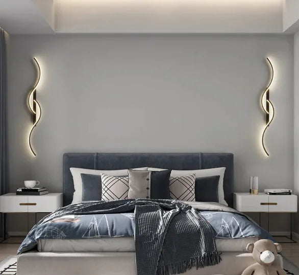 Lámpara LED de Pared Moderna Ondulada | Iluminación Decorativa Minimalista