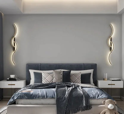 Lámpara LED de Pared Moderna Ondulada | Iluminación Decorativa Minimalista