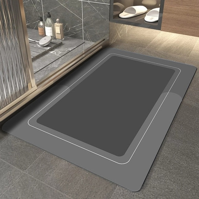Alfombra de Baño Antideslizante Premium – Diseño Ovalado Moderno y Súper Absorbente