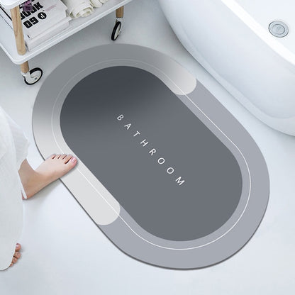 Alfombra de Baño Antideslizante Premium – Diseño Ovalado Moderno y Súper Absorbente
