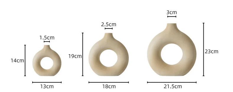 Jarrón de Cerámica (Diseño Donut) - Zenvora