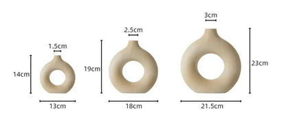 Jarrón de Cerámica (Diseño Donut) - Zenvora