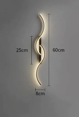 Lámpara LED de Pared Moderna Ondulada | Iluminación Decorativa Minimalista